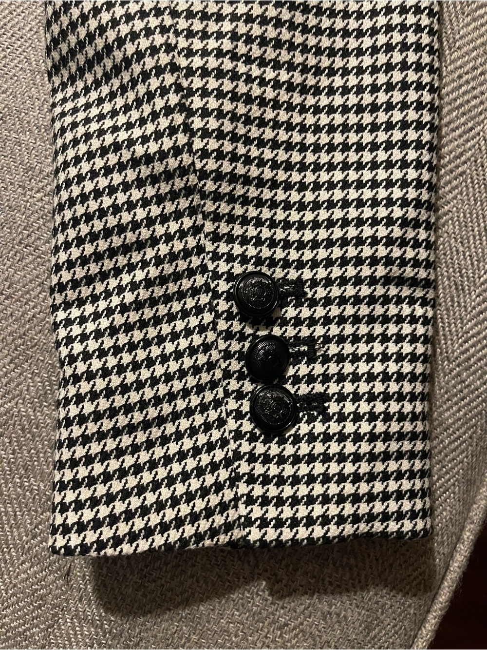 White House Black Market Black & White Houndstooth Blazer Size 12 - Picture 7 of 8